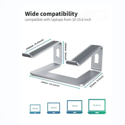 Suporte ergonômico para laptop SHAOSZC em alumínio, ajustável, para laptops de 10 a 15,6 polegadas, com design de resfriamento, compatível com 2