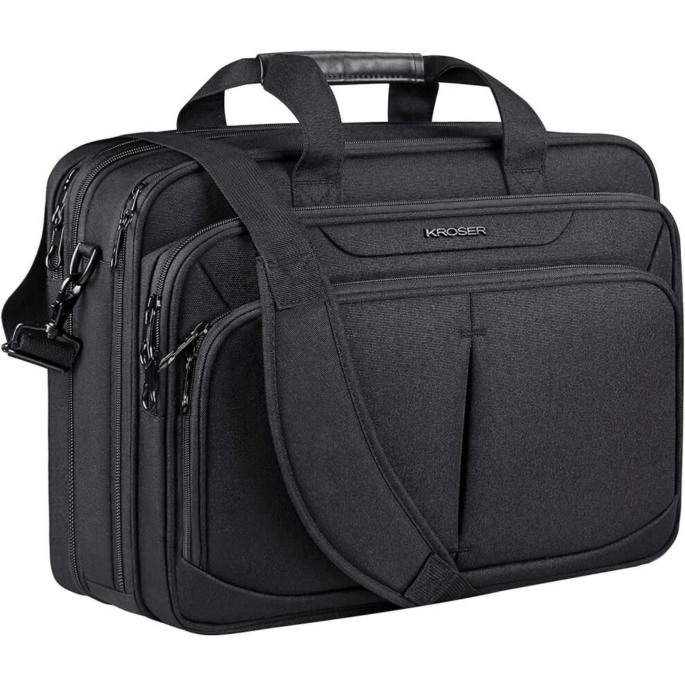Laptop Bag Expandable Lightweight Briefcase For 17.3" Laptop Premium Business Work Bag Water-Repellent Messenger 9395123497365
