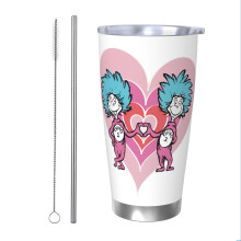 Dr. Seuss 0,57 l Tumbler, nerezový vakuově izolovaný cestovní hrnek na kávu, cestovní hrnek na kávu s víkem, termohrnek pro venkovní