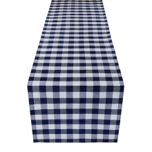 Tischläufer mit Büffelkaromuster – Marineblau – 33 cm x 122 cm