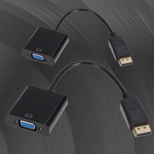SUSUchens Display Port DP αρσενικό σε VGA θηλυκό καλώδιο μετατροπής για προβολέα υπολογιστή,