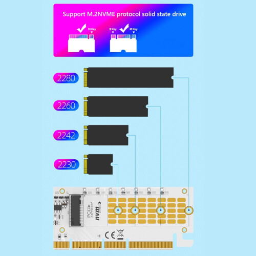 Μετατροπέας SSD M.2 σε PCIE X16 για κάρτα προσαρμογέα PCIE X16M2NVME (χωρίς ψύκτρα) 1