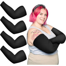 4 pár plus size karvédő UV napvédelemmel, hűsítő jég selyem túlméretezett kompressziós hüvely nőknek