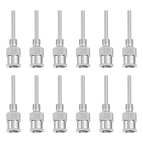12 aiguilles de distribution indéformables en acier inoxydable, embouts de précision