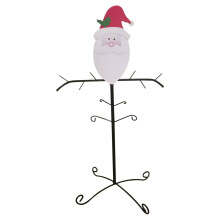 Freistehender Weihnachtsstrumpfhalter mit Schneemann- und Zweig-Aufhängern