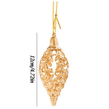 Ciondolo cavo a forma di albero di Natale Lmueinov in oro, pallina di Natale, decorazioni natalizie, ciondolo a forma di palla, saldi fuori stagione