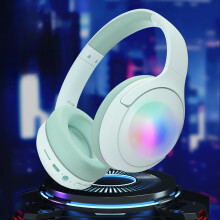 Wireless Foldable Gaming Headphones Bluetooth 5.3, LED Light, Surround Sound, Mic, AUX, compatible with PC, Pad, Mobile, Laptop