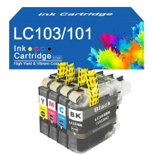 Cartouches d'encre LC103LC101 compatibles avec Brother, haute capacité pour imprimantes MFC-J4310DW, J4410DW, J4510DW, J4610DW et J4710DW - Pack
