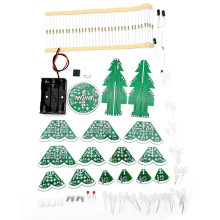 Kit de bricolaje para árbol de Navidad estéreo 3D con LED rojos/verdes/amarillos y circuitos de flash para practicar soldadura electrónica.