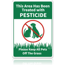 This Area Has Been Treated with Please Keep All Pets Off The Grass Sign 10x12 inches 35 Mil Aluminum Grass Yard Sign UV Protected and Waterproof DIY