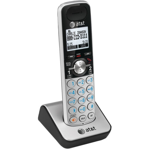 Ασύρματο ακουστικό AT&T TL88002, ασημί/μαύρο | Απαιτείται επεκτάσιμο τηλεφωνικό