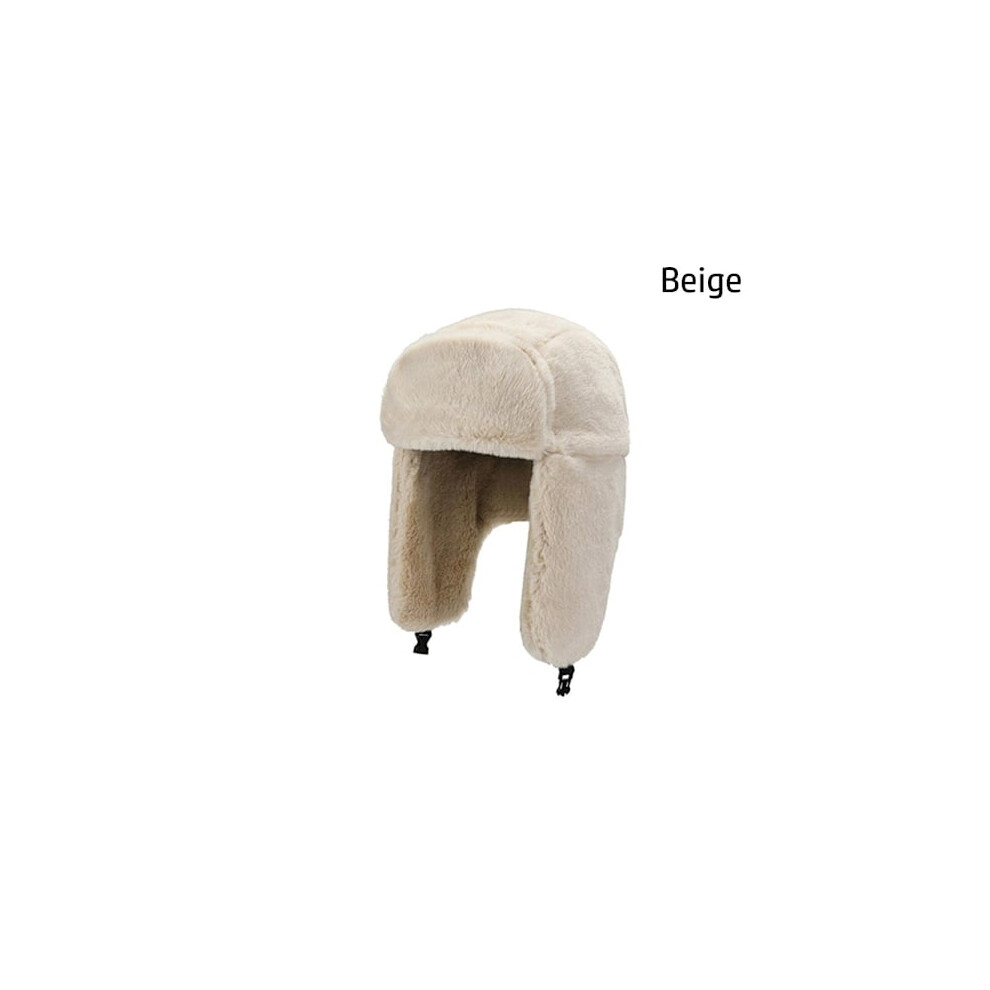 Bomber Hat With Thick Furry Earflaps, Windproof Bomber Hat, Ushanka, Russia, Soft And Warm Snow Hat For Men And Women No, Beige 9395123701844