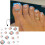 HALJEN Press on Nails24Pc Κοντά καλοκαιρινά γυαλιστερά τετράγωνα ψεύτικα νύχια ποδιών, 5