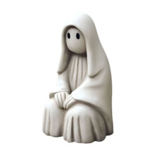 Offres d'Halloween ! Décorations d'Halloween Avtoify, sculpture de jardin fantôme blanc, statue d'extérieur, adorable décoration de jardin