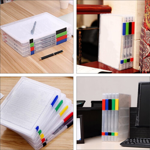 4 Pcs File Folder Organizer Paper Storage Box Case Manager Plastic Office 1