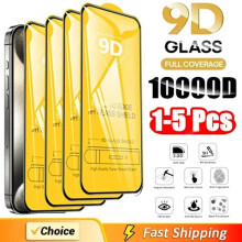 NNBILI1-5Pcs9D Härdat Glas Skärmskydd kompatibelt med iPhone 15 14 13 16 12 11Pro Max XR XS Max 16e (2 st)
