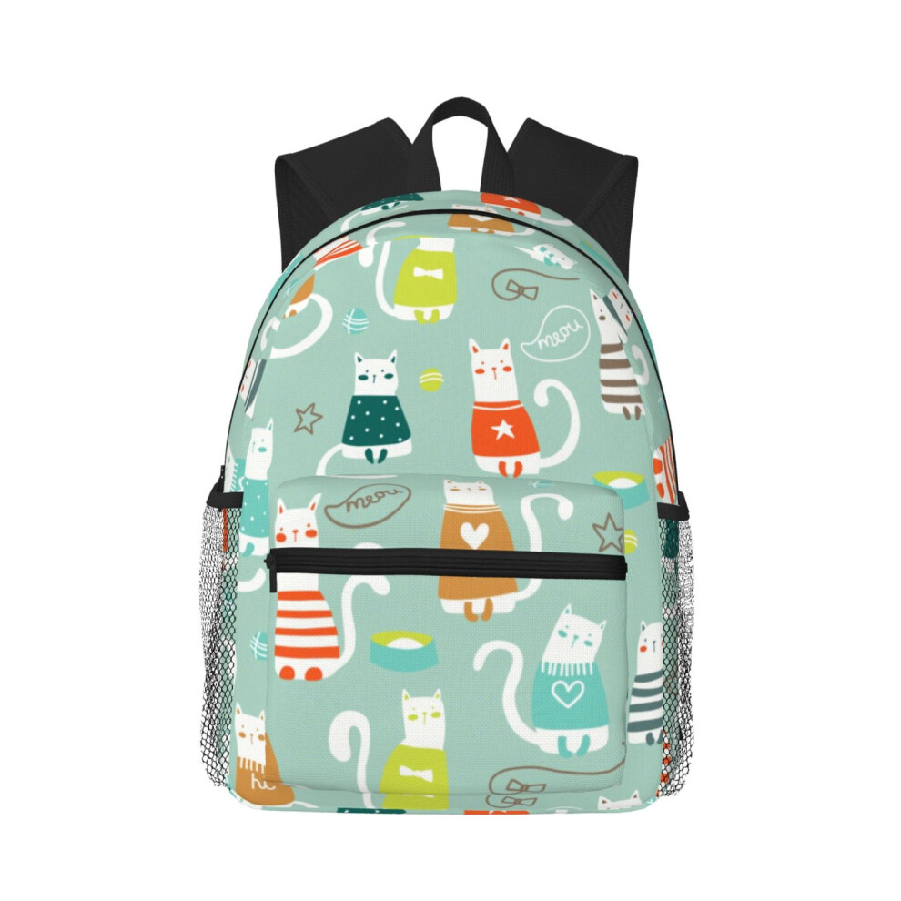 Cute Cat Pattern Backpack Laptop Backpacks Travel Hiking Bag Business Backpacks For Women Men 9395123703596