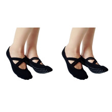 2 stuks damessokken, yogasokken, gewone sokken voor dames, pilates- en danssokken