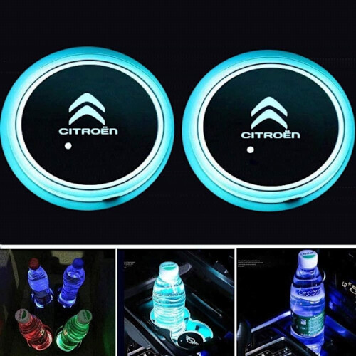 2X Citroen LED βάση για ποτηροθήκη Ασημί ένα μέγεθος