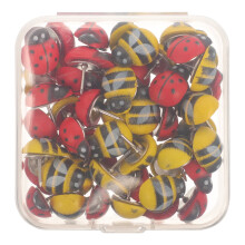 50 Pcs Colored Push Pins Drawing Colorful Decorative Ladybug Pushpins Map Supplies Thumbtack Bee