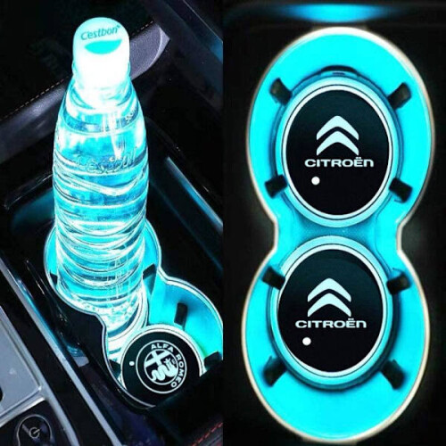 2X Citroen LED βάση για ποτηροθήκη Ασημί ένα μέγεθος 1
