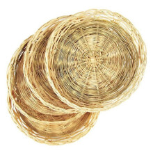 Set de table Poaug en promotion, plateau tissé à la main, élégant plateau à pain pour servir des amuse-gueules, compatible avec Poaug, beige