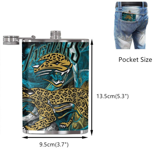 Δερμάτινη φιάλη Jaguars Fagon 8oz από ανοξείδωτο ατσάλι - Συμβατή με υπαίθρια αθλήματα, 1