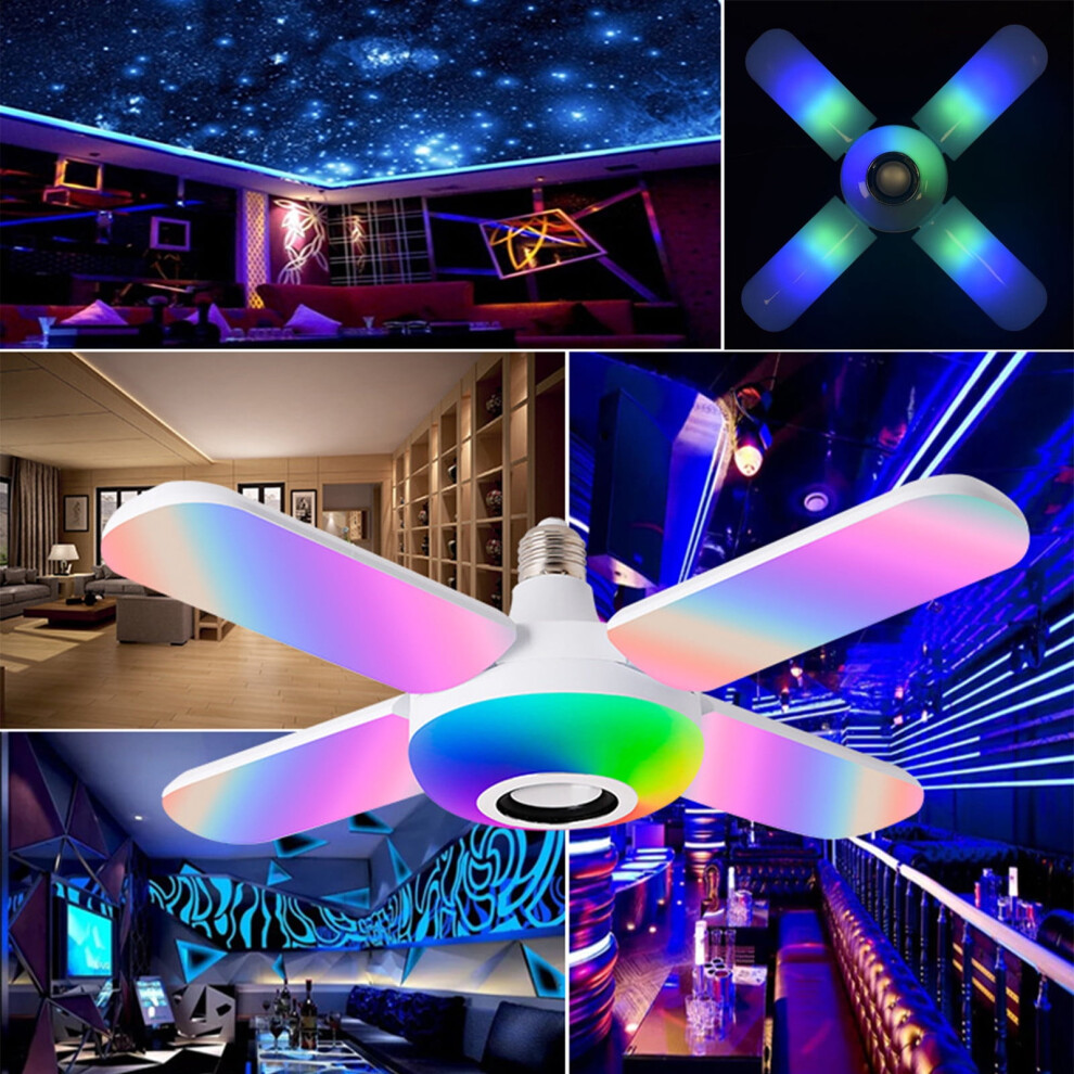 Clearance! Lmueinov Smart Led Bulb With Bluetooth Speaker, E27 Rgb Color Changing Lamp, 24-Key Remote Control For Home & Party 9395123704340