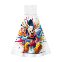 Lingettes pour les mains Mickey Mouse classique Ă suspendre, torchon de cuisine ou de salle de bain absorbant, serviette Ă nouer
