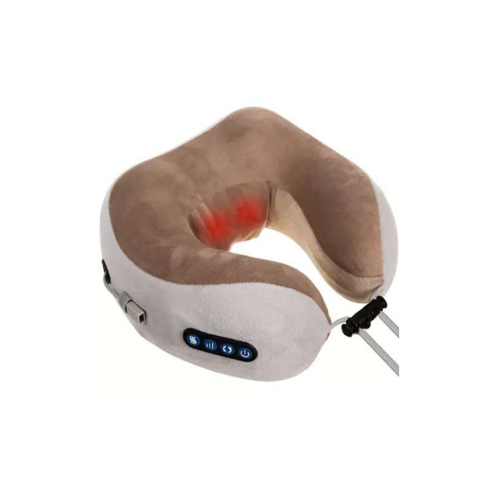 Black Warming Neck Pillow With Massage - Warms And Massages The Neck