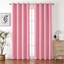Blukids Blackout Curtains, 100% Polyester Curtains 51" L39" W ,100% Black Out Curtains for Bedroom Windows Living Room, 2 Panels Set, Pink