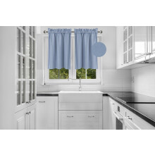 2PCS R16 Slate Solid Color Tier Panels, Rod Pocket Window Curtain for Kitchen, Bathroom, Nursery, Light Filtering, 30" W x 24" L Each