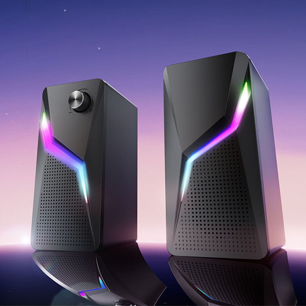 Lmueinov Rgb Desktop Speakers, 2.0 Channel Pc Speaker With Colorful Led, Enhanced Bass, Usb Powered, 3.5Mm Cable 9071309645613