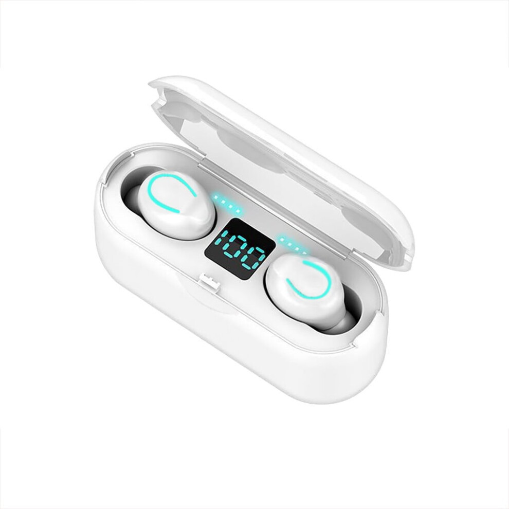 Eqwljwe Mini Bluetooth 5.0 Headset Wireless Earphones Digital Display Stereo Headphones Earbuds Bluetooth Headset Holiday Clearance 9071309645422
