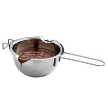 Marmite à double bain-marie en acier inoxydable pour faire fondre le chocolat, le beurre, le fromage, les bougies et la cire ; kit à double bec