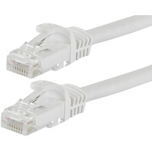 Cable de conexión Ethernet Cat5e - 50 pies - Blanco | RJ45 sin enganches, trenzado, 350 MHz, UTP, cable de cobre puro desnudo,