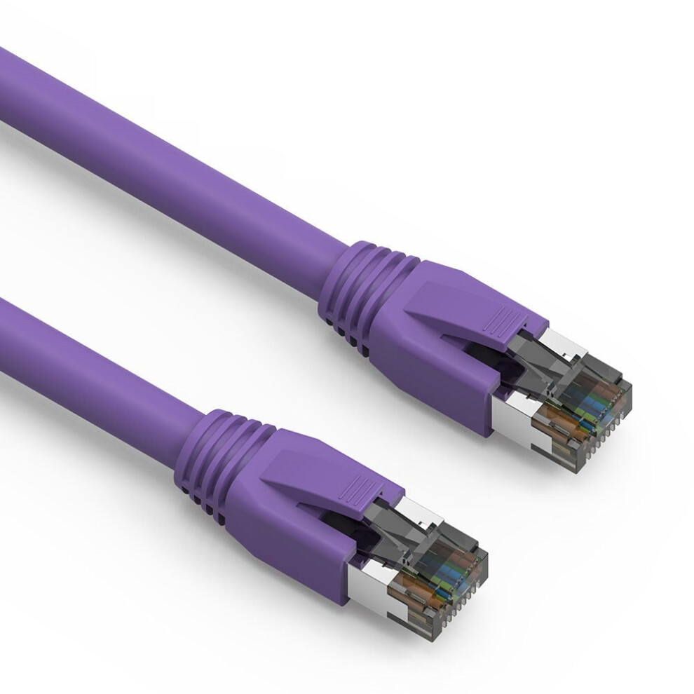 Sf Cable Cat8 Shielded (S/Ftp) Ethernet Cable, 15 Feet - Purple 9425574746863