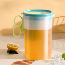 Pichet en plastique de 2,5 L (0,58 gallon) avec couvercle et filtre, sans BPA, sans odeur, écologique, compatible avec le thé, les jus et les