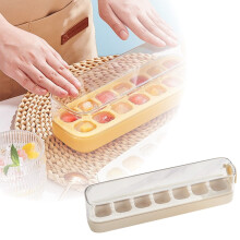 Bac à glaçons en silicone alimentaire, type poussoir, pour la maison. Boîte à glaçons avec couvercle pour la fabrication de glaçons maison.