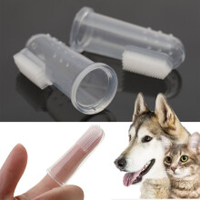 VALSEEL Dog Toothbrush Kit with Box, Compatible with Pet Finger Toothbrush for Dogs & Cats, Transparent Teeth Cleaning Kit, Soft Silicone