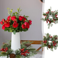 Karymi Weihnachtsdekorationskranz, Kerzenhalterring für Tisch, Weinflaschenornamente – Blitzangebote bis zu 90 % Rabatt