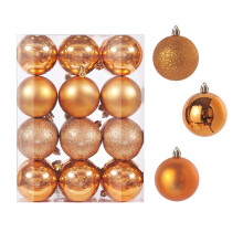 24 boules de Noël de 6 cm, incassables, idéales pour décorer le sapin, les fêtes de fin d'année, les mariages et autres réceptions.