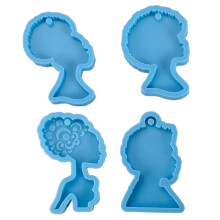 Guangmc4pcs Afro Female Silikoneform til Smykkefremstilling