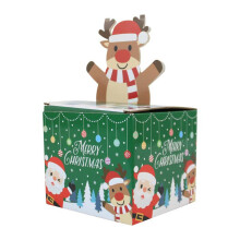 Tirelire de Noël, boîte cadeau surprise à faire soi-même avec fleur artificielle, compatible avec les motifs en carton Elapind pour les fêtes