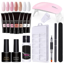 Poly nail gel kit with Extension Gel Nail Extension Shapes Nail Lamp Nail File for Nail Manicures Beginners Starter Kit