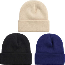 Kiibsot3Packs Unisex Beanie Hatte til Mænd Kvinder Vinterstrikkede Huer