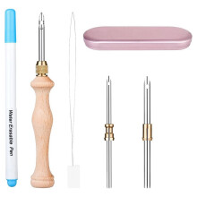 Herramienta de punzonado de madera, aguja de punzonado, herramienta de punzonado de bordado ajustable, adecuada para bricolaje.