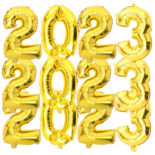 Lot de 3 ballons de remise de diplômes 2023, chiffres, articles de fête du Nouvel An, couverture rigide, film aluminium, bébé