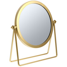 hengzirui Round Makeup Mirror Double Sided with Stand for Bathroom and Tabletop