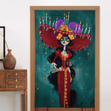 The Book Of Life Door Curtain for Doorway, Pattern Print Blackout Privacy Window Curtain, Room Divider Curtain Tapestry Home Decor, 34" W X 56" L
